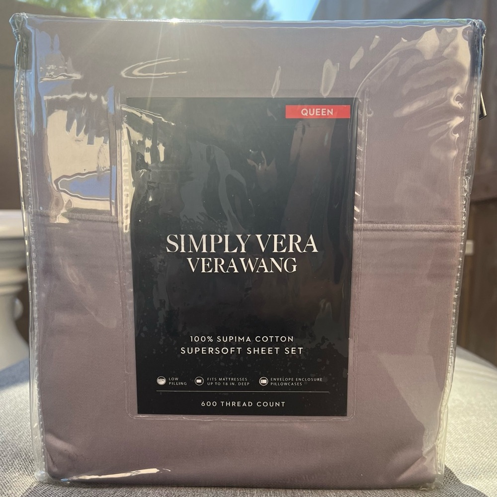 SIMPLY VERA | VERA WANG 100% Supima Cotton Sheet Set - QUEEN